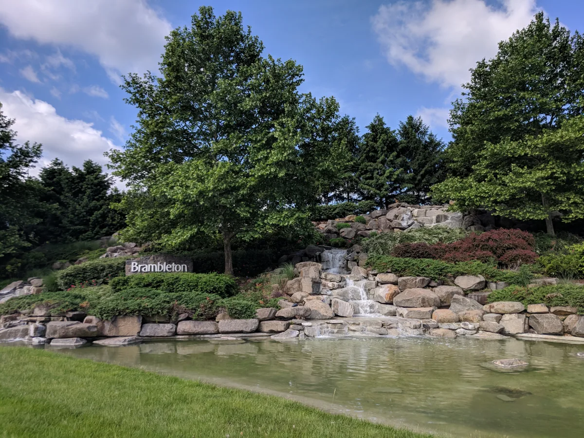 Main entrance landscaping at Brambleton